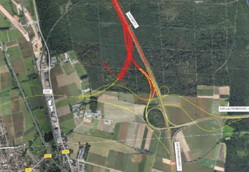 Relevé topographique par Roadscanning pour le tracé de l'A4 de Brumath à Vendenheim